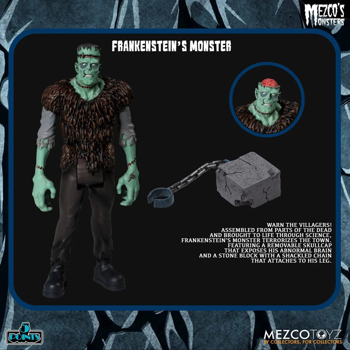 Mezco's Monsters Tower of Fear 5 Points Action Figures Deluxe Set